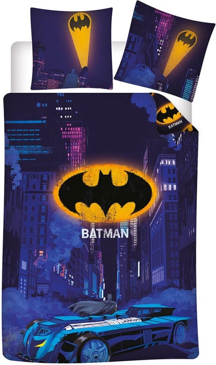 Batman kinderdekbedovertrek Batmobiel - Polykatoen - eenpersoons (140x200 + 65x65 cm)