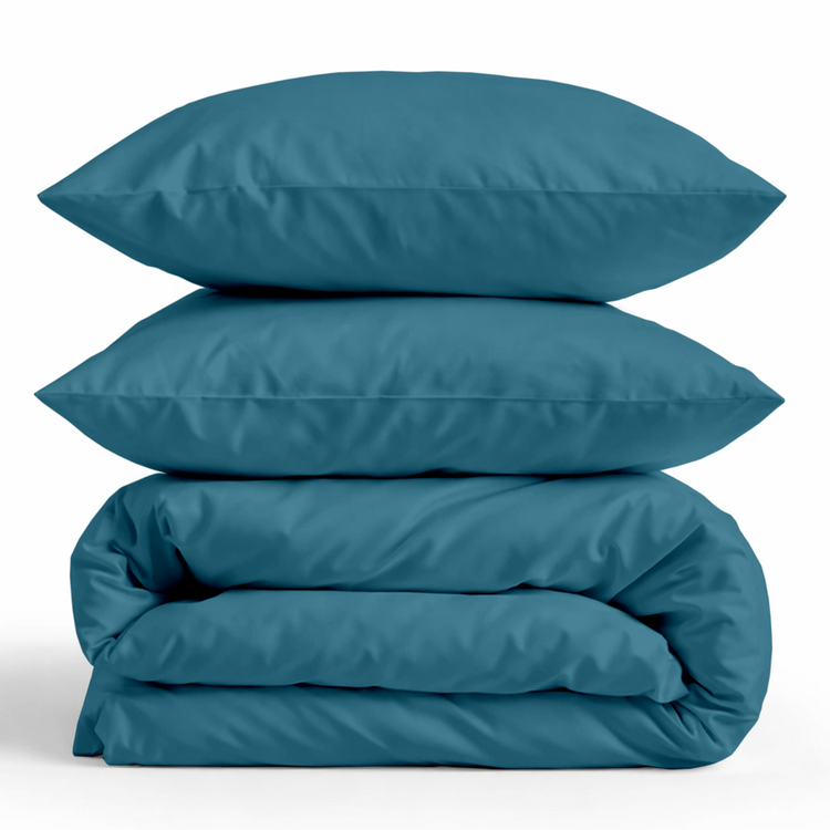 Decoware dekbedovertrek uni - blauw - katoensatijn - tweepersoons