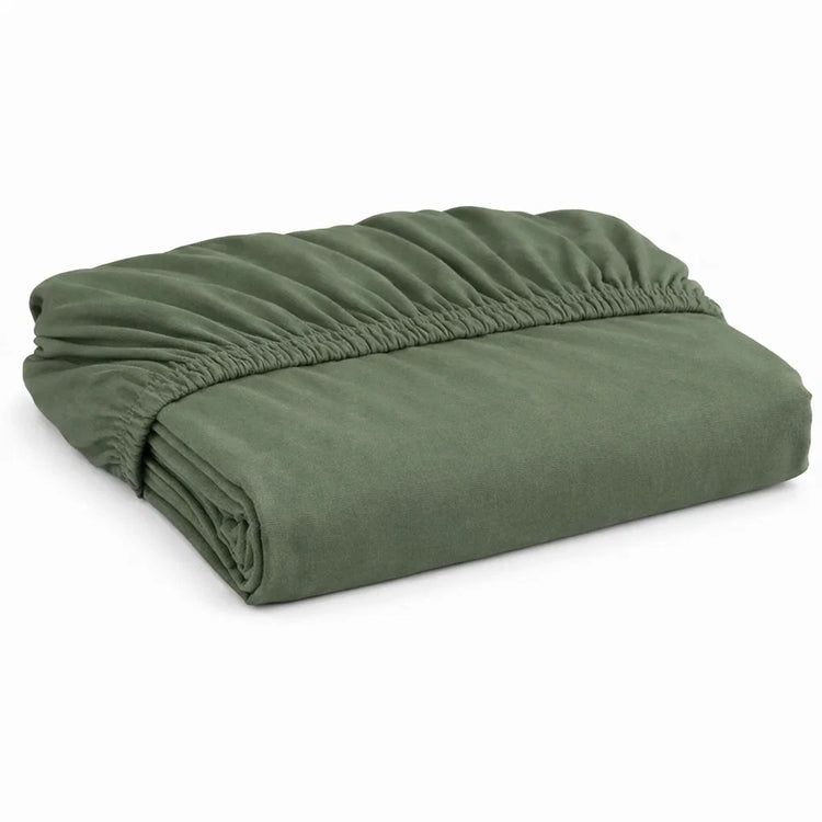 Decoware hoeslaken - katoen - olijfgroen - ledikant - 60x120 cm