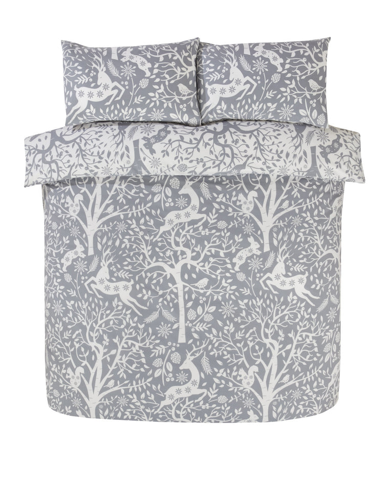Finest Homeware dekbedovertrek Tatton - grijs - polykatoen - bovenaanzicht