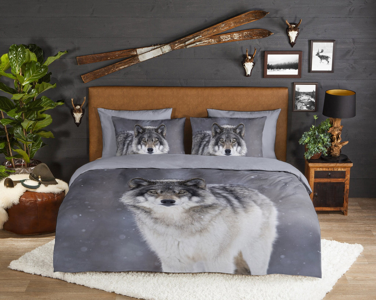 Good Morning dekbedovertrek Wolfie wolf - Flanel