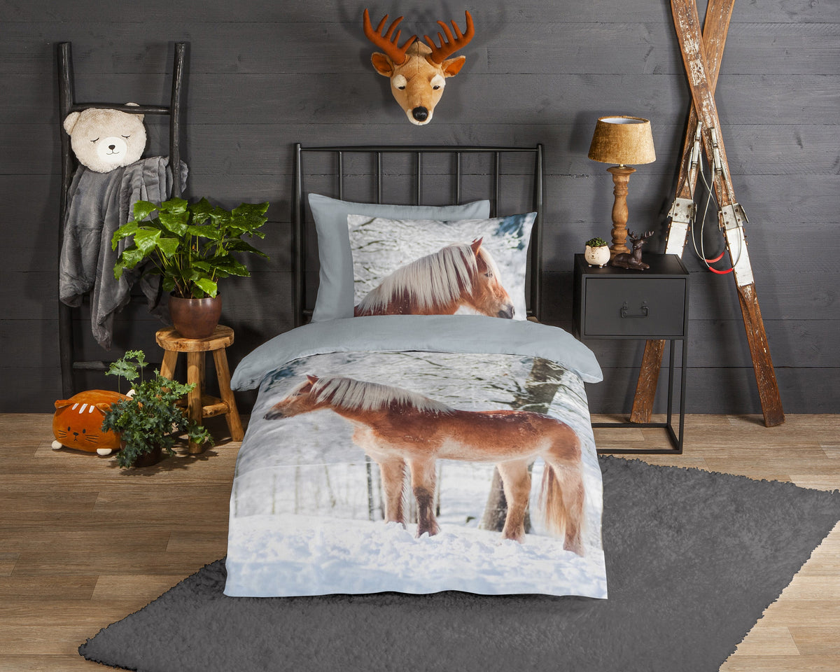 Good Morning kinderdekbedovertrek Scarlet - flanel - eenpersoons (140x220 + 60x70 cm)