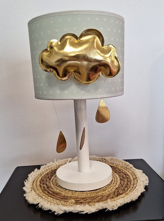 Lampje gouden wolk met druppels - Mint