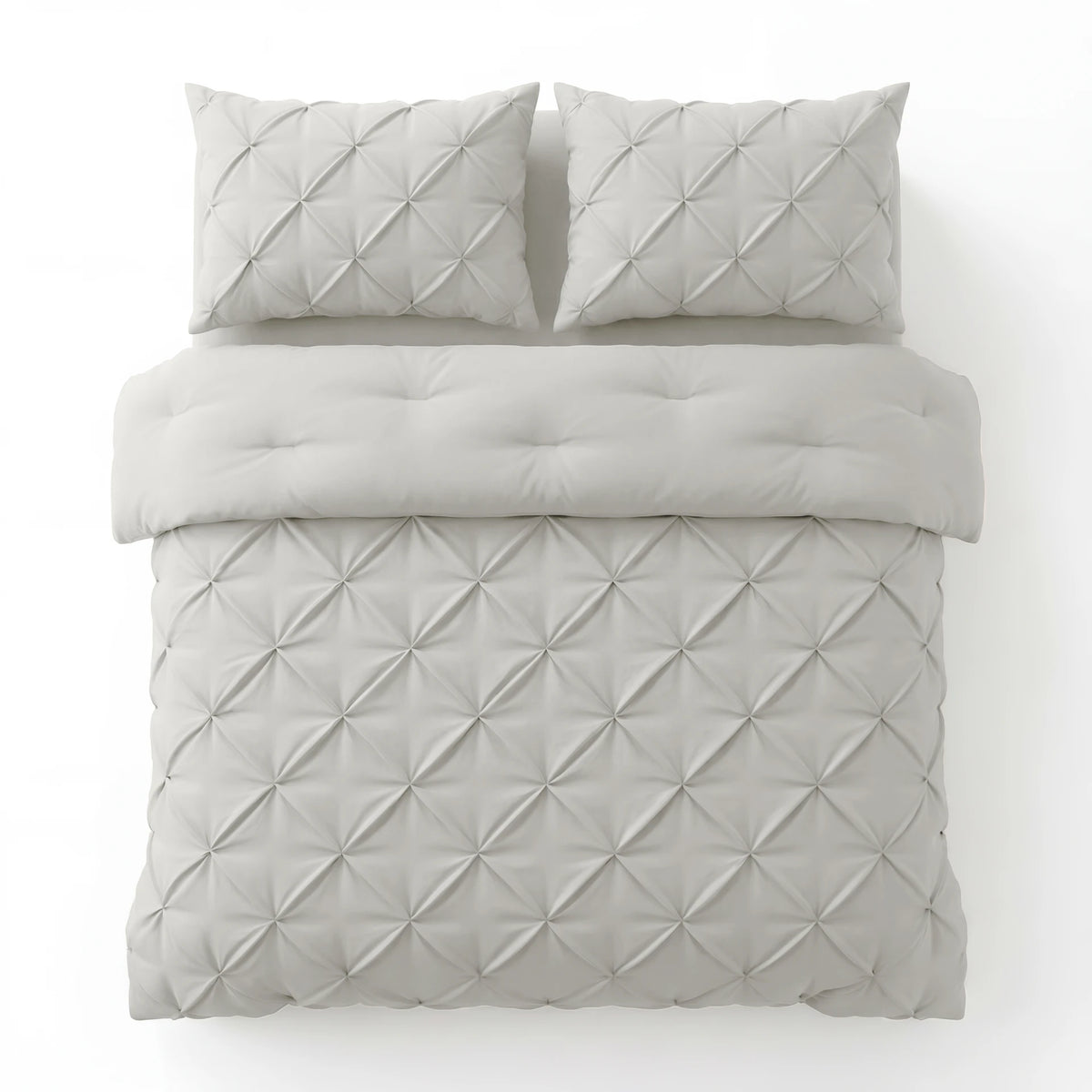 Sleeptime Lazy dekbed en overtrek in 1 - Pintuck - off white - exclusief kussensloop - tweepersoons