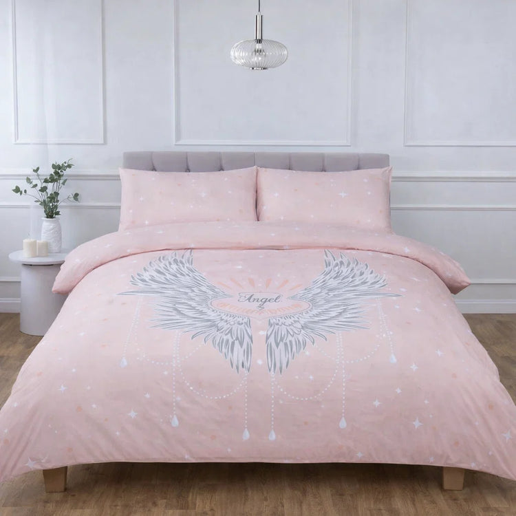 So Soft dekbedovertrek Angel Wings - roze - polykatoen