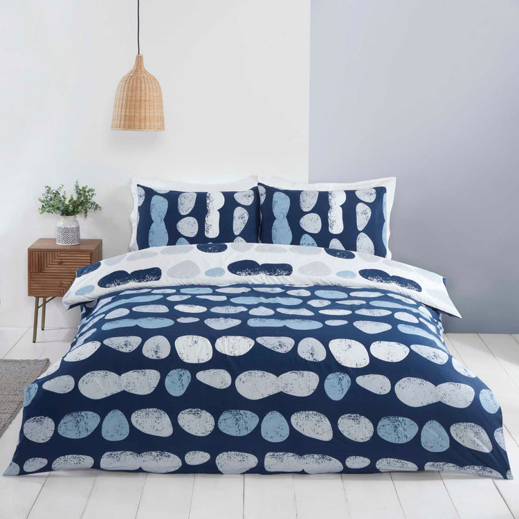So Soft dekbedovertrek Kiezelstenen - microvezel - blauw - lits-jumeaux (230x220 + 2st. 50x75 cm)