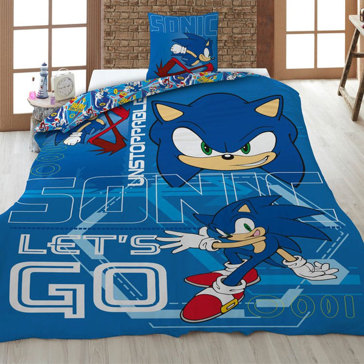 Sonic kinderdekbedovertrek Soo Very Tired - Polykatoen - eenpersoons (140x200 + 65x65 cm)