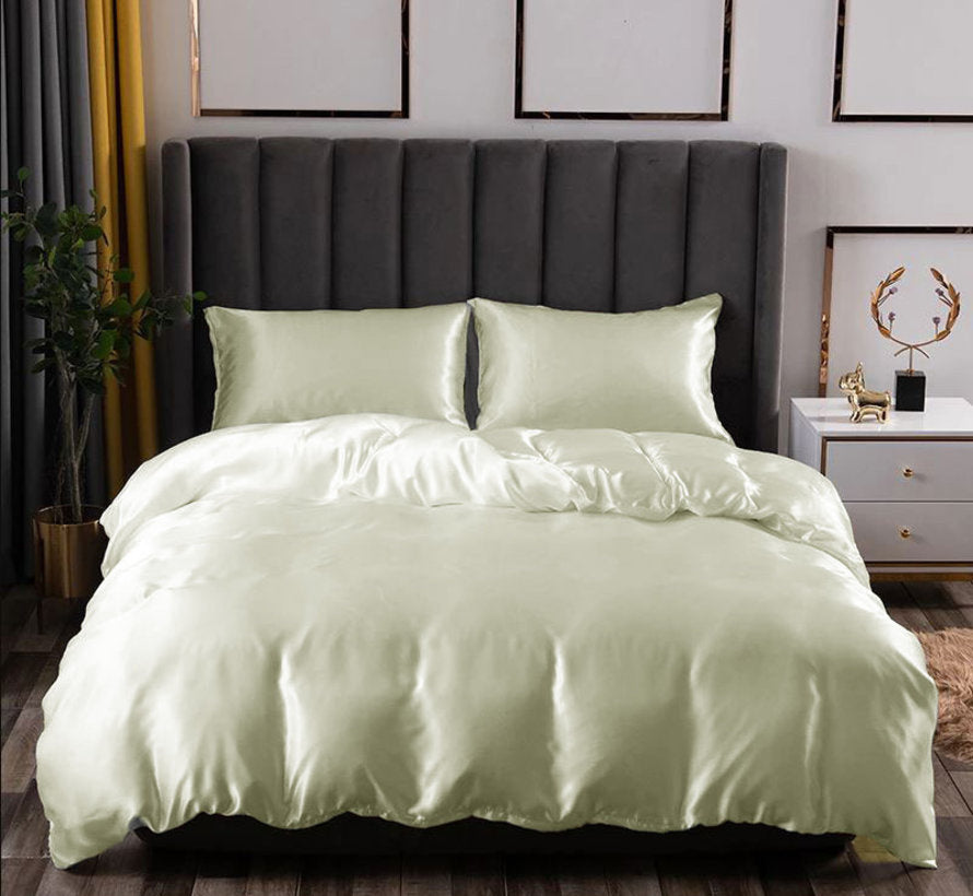 Decoware® dekbedovertrek - glans satijn - off-white