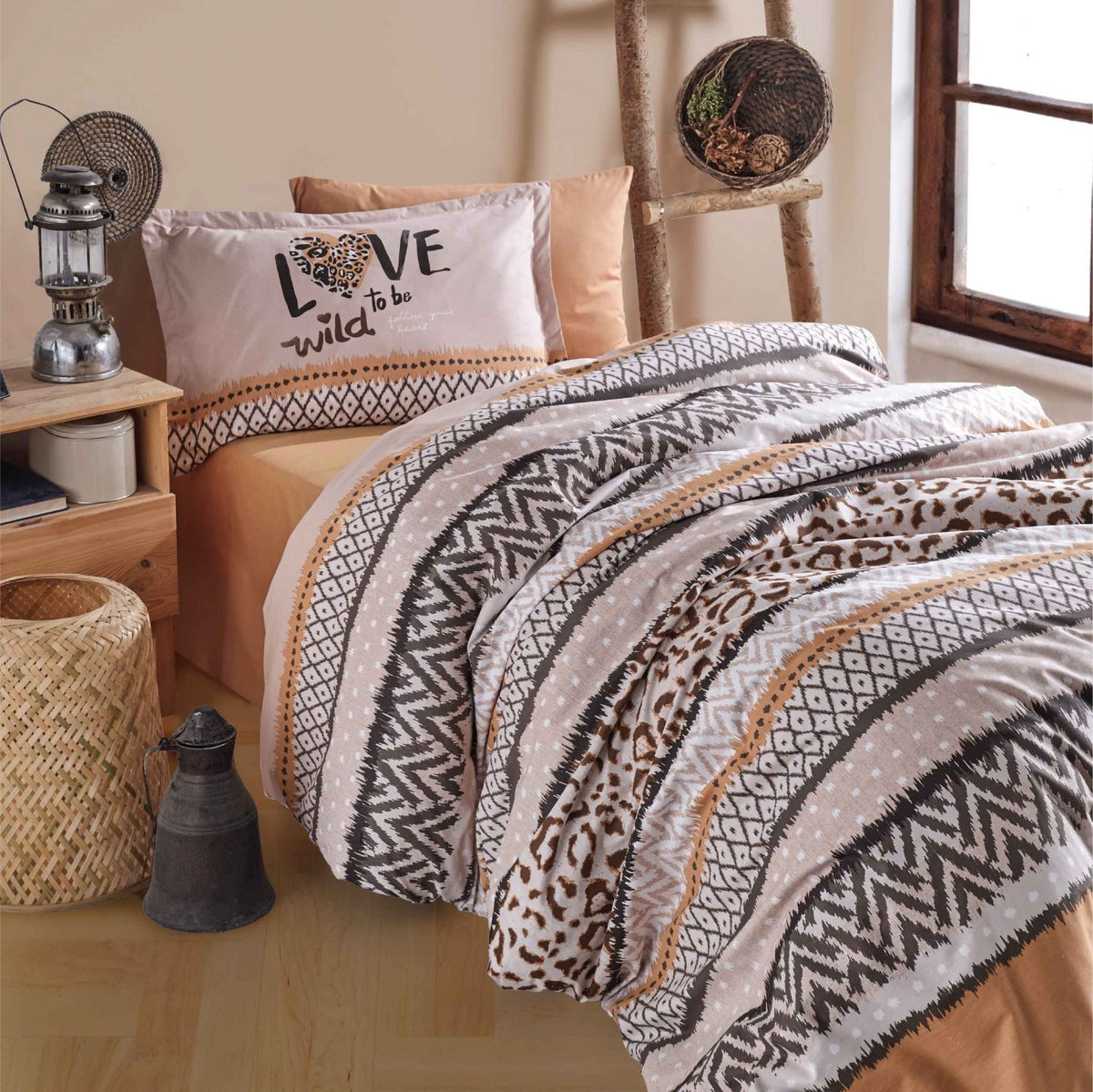 Decoware dekbedovertrek Afro - katoen - eenpersoons (140x220 + 60x70 cm)