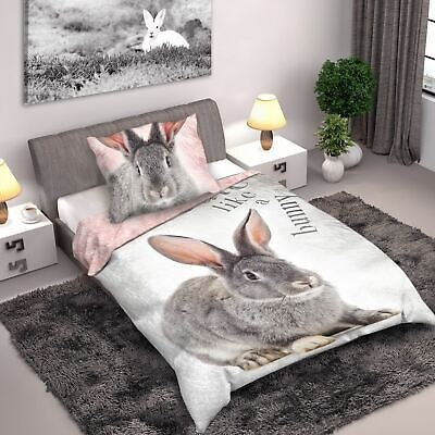 Dekbedovertrek Konijn Cute - katoen - eenpersoons (140x200 + 70x90 cm)