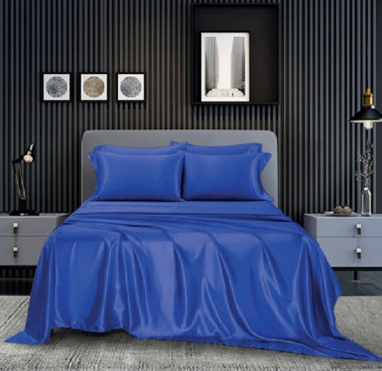 Decoware® dekbedovertrek - glans satijn - blauw