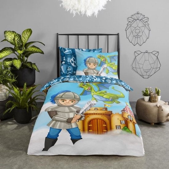 Good Morning kinderdekbedovertrek Knight - katoen - eenpersoons (140x220 + 60x70 cm)