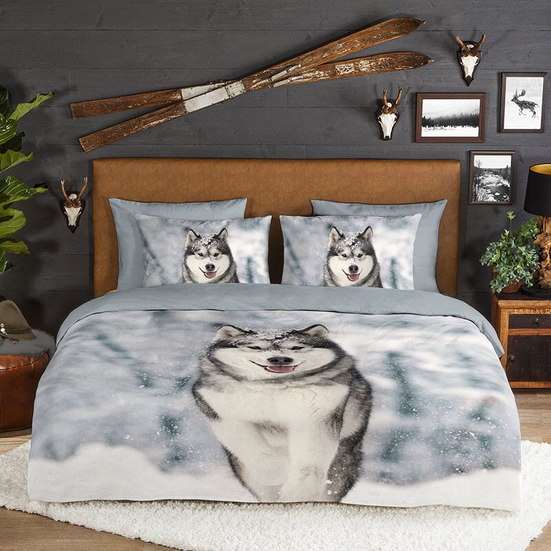 Good Morning dekbedovertrek Husky - Flanel