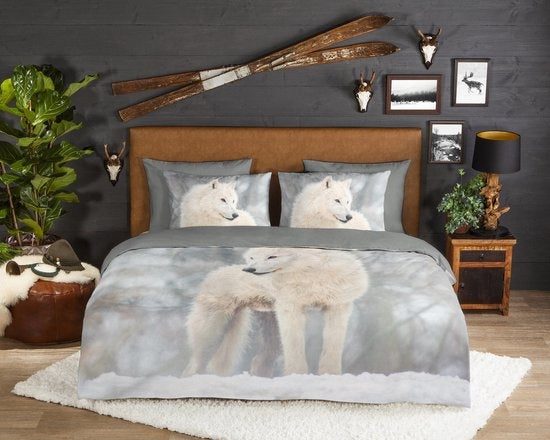 Good Morning dekbedovertrek Wolf Julian - Flanel