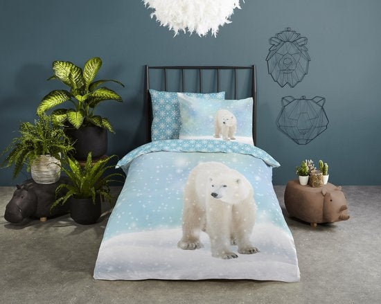Good Morning kinderdekbedovertrek IJsbeer - flanel - eenpersoons (140x220 + 60x70 cm)