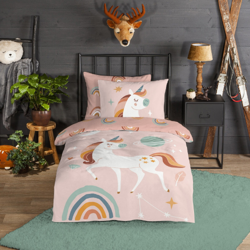 Good Morning kinderdekbedovertrek Unidance - flanel - eenpersoons (140x220 + 60x70 cm)