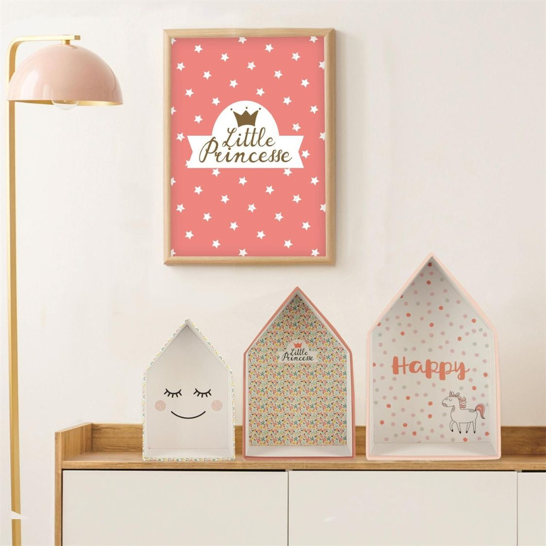 Little Princess - set van 3 nestkastjes voor kinderkamer