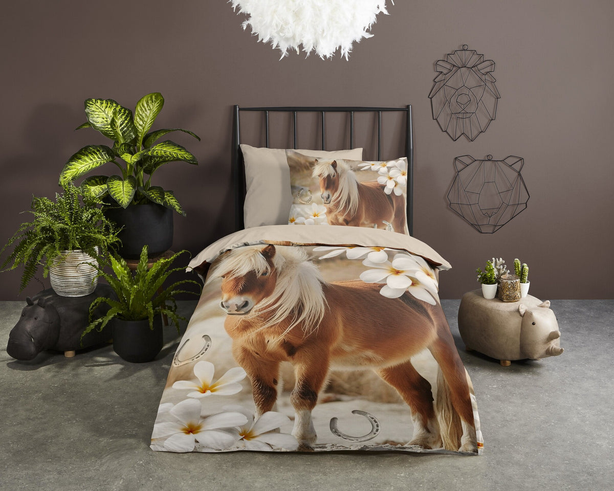 Pure kinderdekbedovertrek Fabi Pony - microvezel - eenpersoons (140x220 + 60x70 cm)
