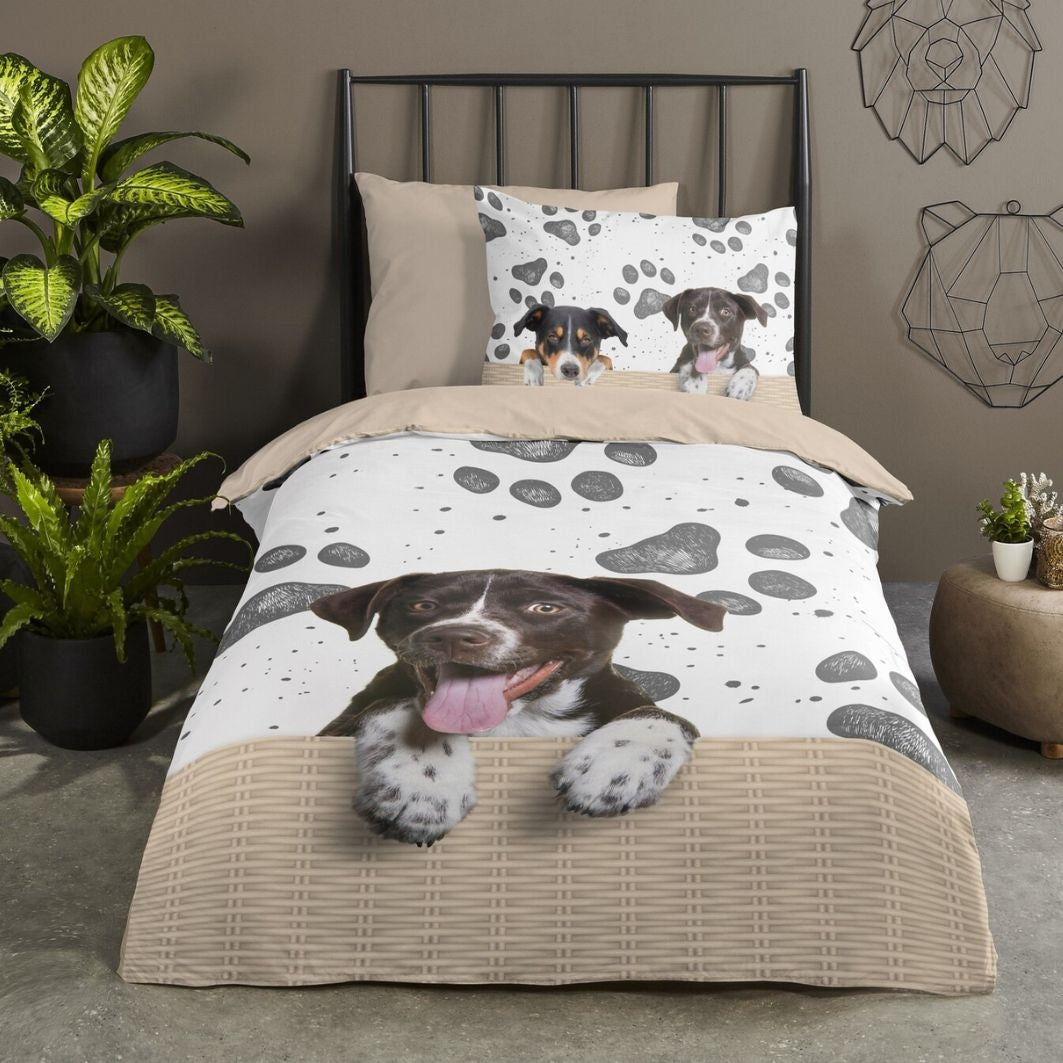 Pure kinderdekbedovertrek Hond Yuan - microvezel - eenpersoons (140x220 + 60x70 cm)