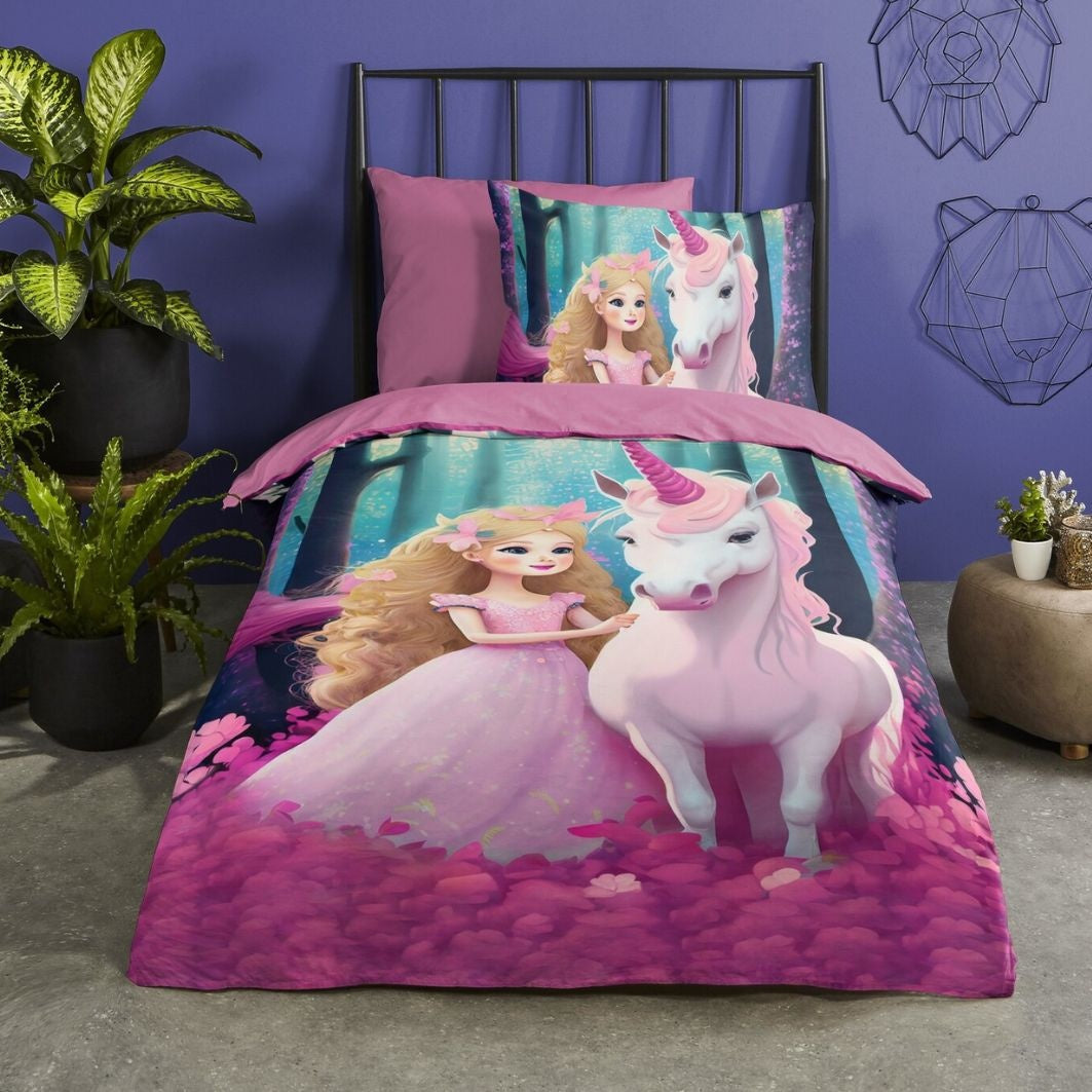 Pure kinderdekbedovertrek Prinses Julia - microvezel - eenpersoons (140x220 + 60x70 cm)