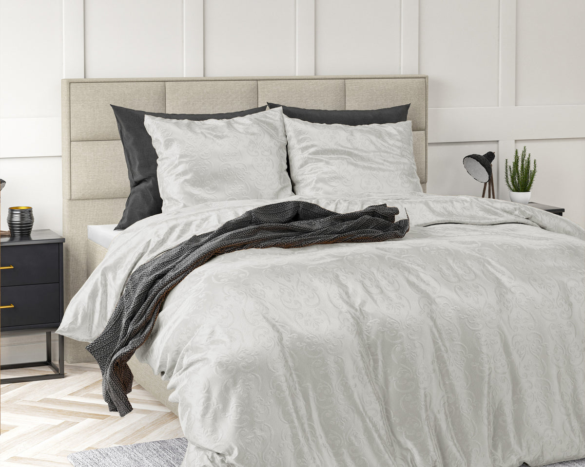 Sleeptime dekbedovertrek Sultan - embossed - wit - eenpersoons