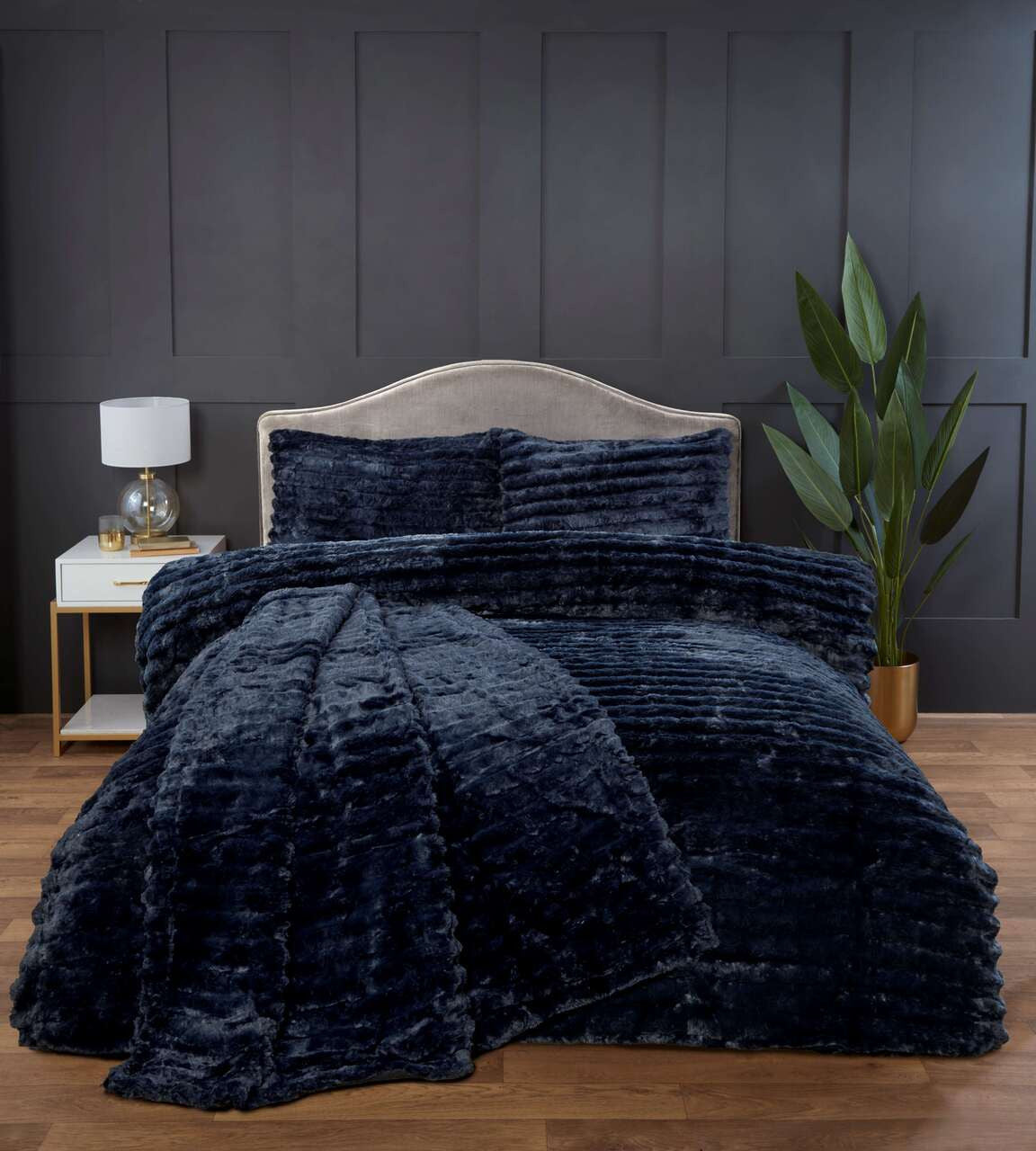 So soft dekbedovertrek Rabbit Faux Fur - Antraciet