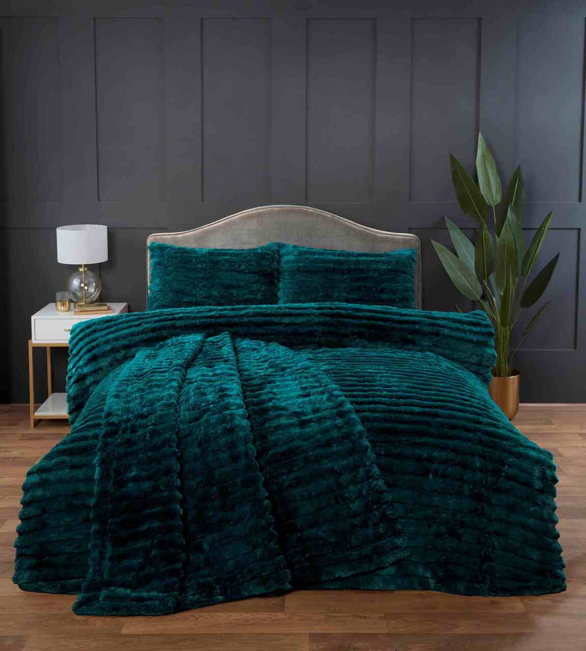 So soft dekbedovertrek Rabbit Faux Fur - Groen