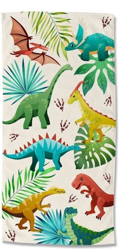 Good Morning strandlaken Dino - Polyvelours (75x150 cm)