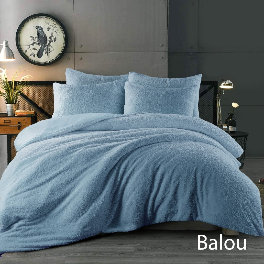 Decoware Teddy dekbedovertrek onderkant microvezel - blauw - lits-jumeaux