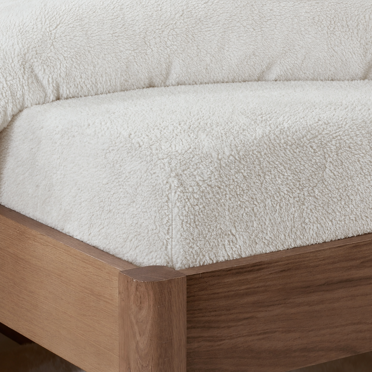 Decoware teddy fleece hoeslaken - wit