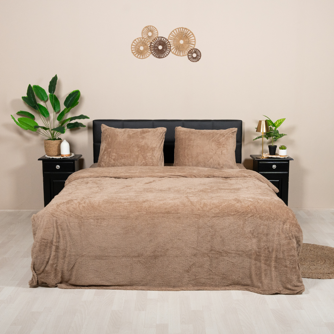 Decoware teddy fleece dekbedovertrek - Mink - 2 kanten teddy