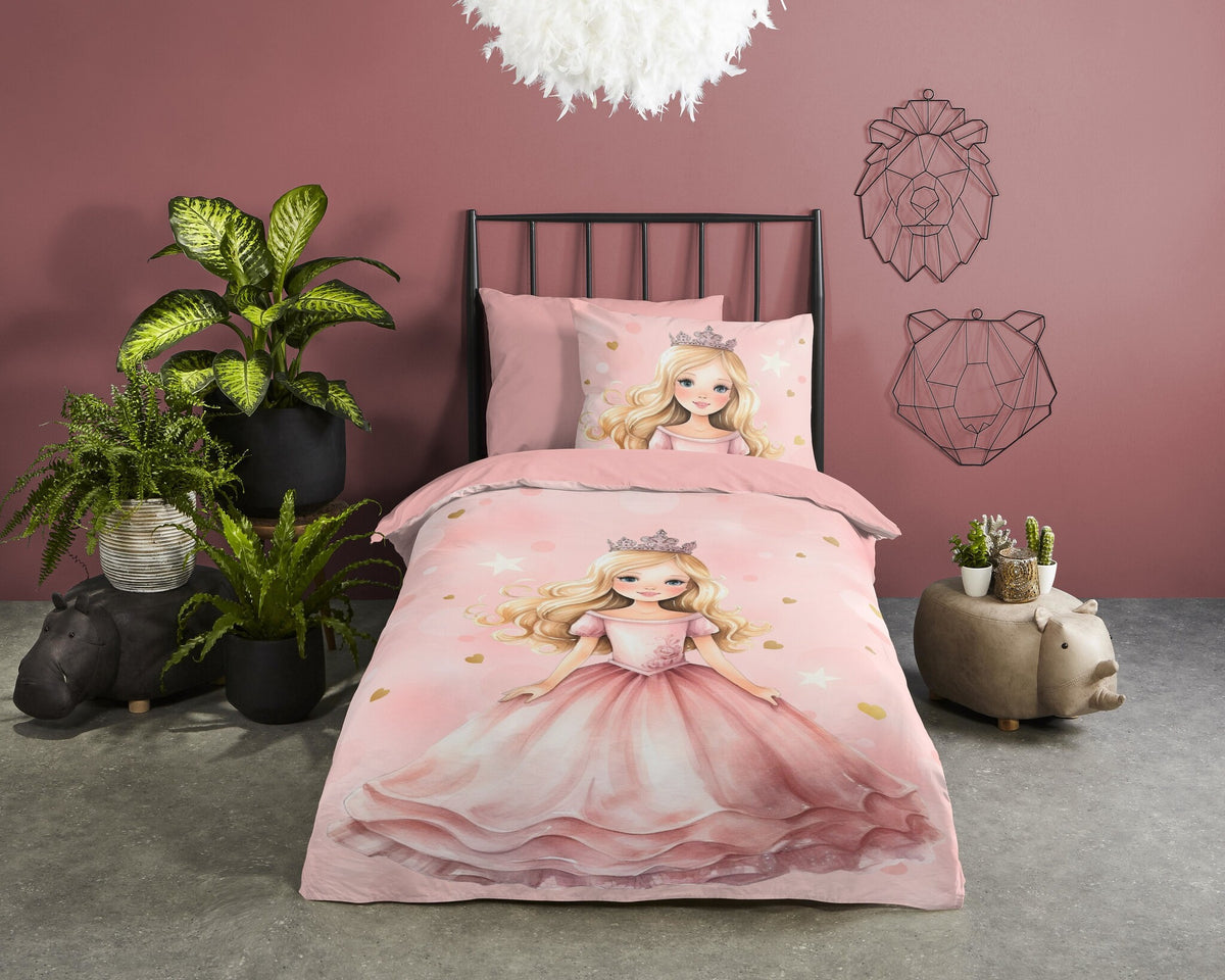 Good Morning kinderdekbedovertrek prinses Amelie - katoen - eenpersoons (140x220 + 60x70 cm)