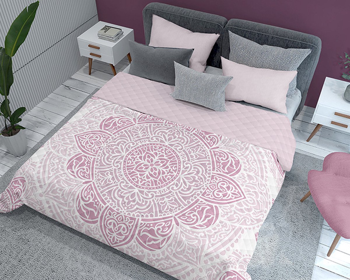 Bedsprei Mandala roze - 170x210 cm (1-persoonsbed)