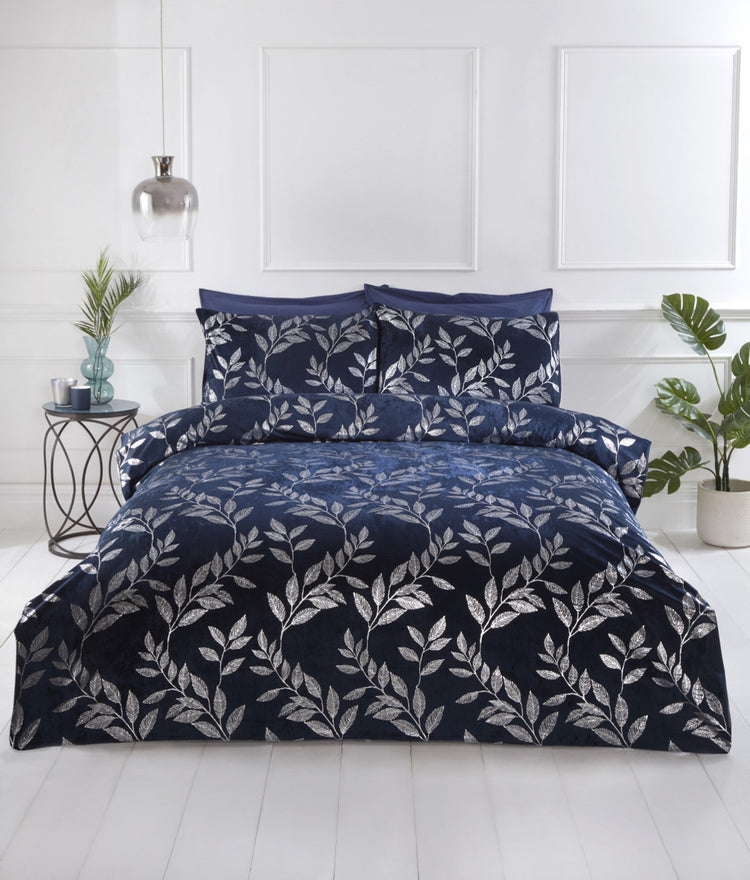 Belle Maison dekbedovertrek Como - navy - microvezel