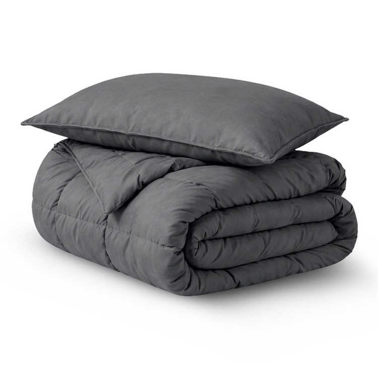 Decoware dekbed en overtrek in 1 - inclusief kussensloop - Antraciet - product