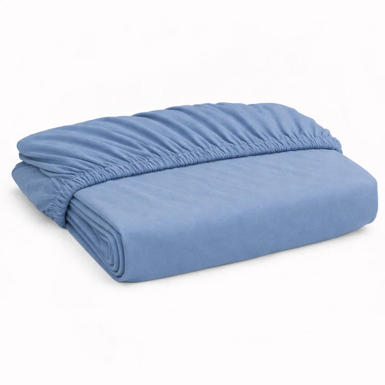 Decoware hoeslaken - jersey - blauw - peuterbed - 70x140/150 cm