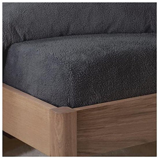 Decoware teddy fleece hoeslaken - antraciet