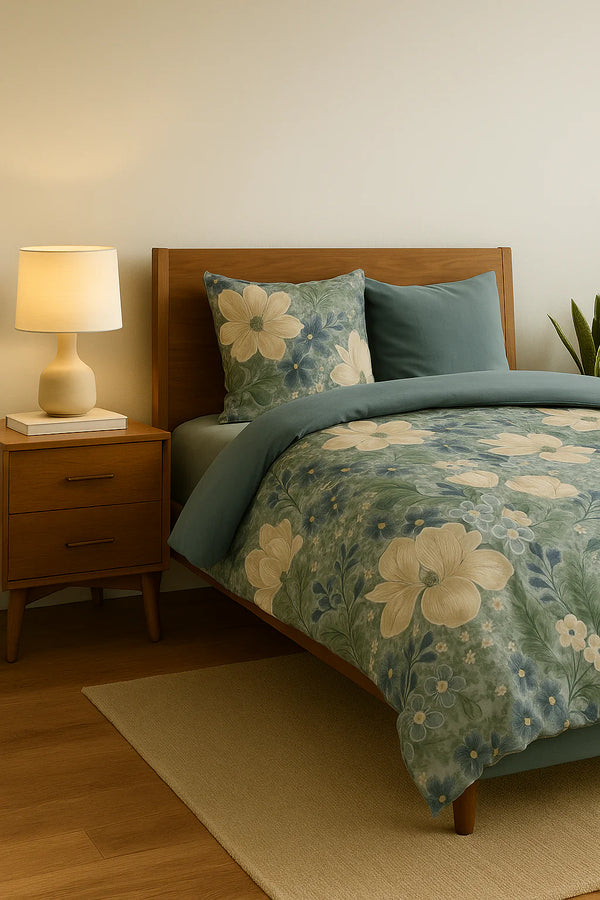 Descanso dekbedovertrek Alessia - Petrol - Katoen Satijn