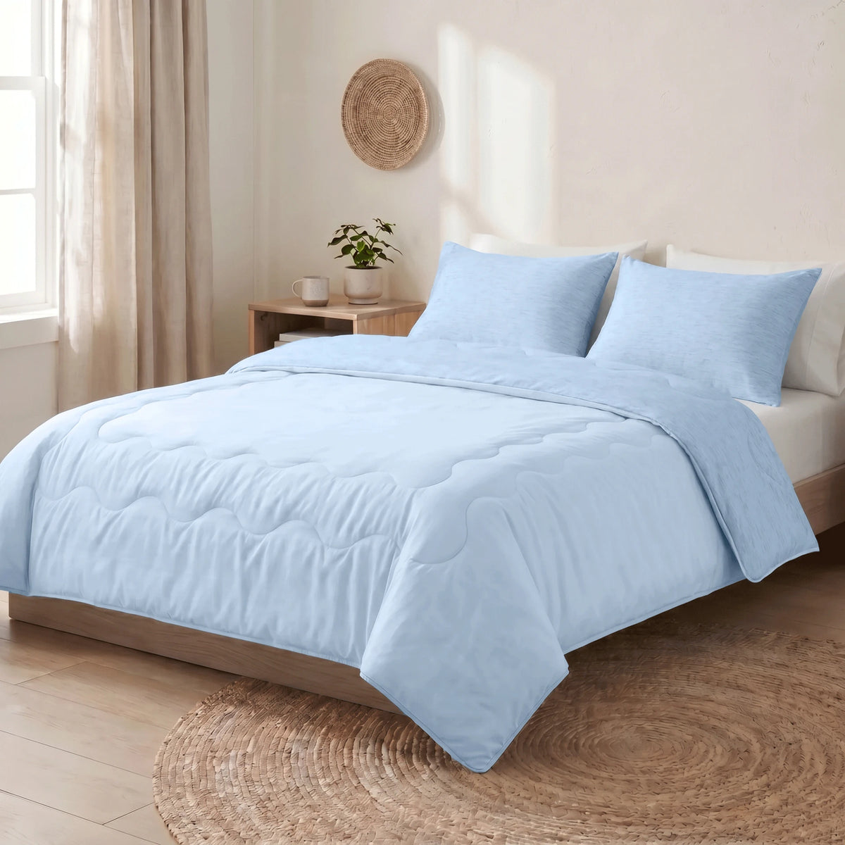 Dreamhouse verkoelend zomerdekbed en overtrek in 1 Blue Cell - exclusief kussensloop - Blauw