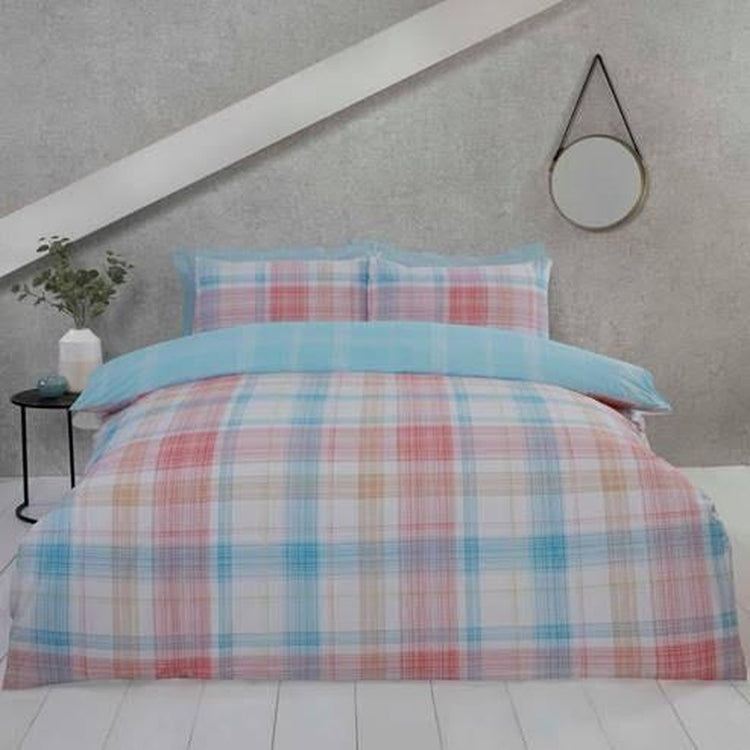 Finest Homeware dekbedovertrek Check - Polykatoen - eenpersoons (135x200 + 50x75 cm)