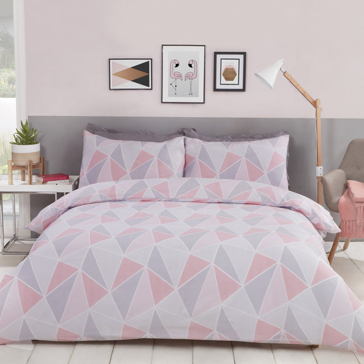 Finest Homeware dekbedovertrek Leo - roze - polykatoen