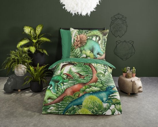 Good Morning kinderdekbedovertrek Prehistory Dino - katoen - 1-persoons (140x220 + 60x70 cm)
