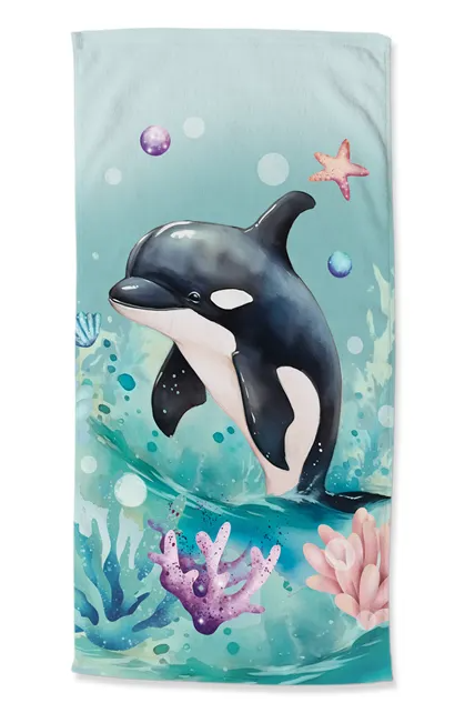 Good Morning strandlaken Orca - Polyvelours (75x150 cm)