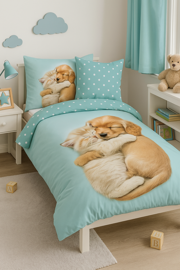 Good Morning Paxy - blauw - katoen - eenpersoons (140x220 + 60x70 cm)