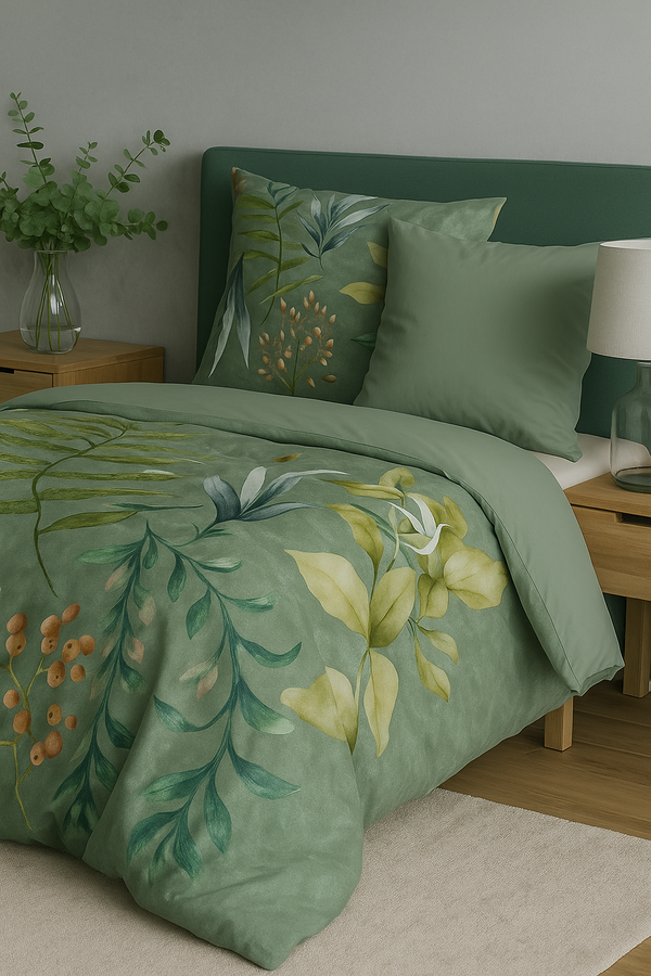 Good Morning dekbedovertrek Janika - Groen - Katoen