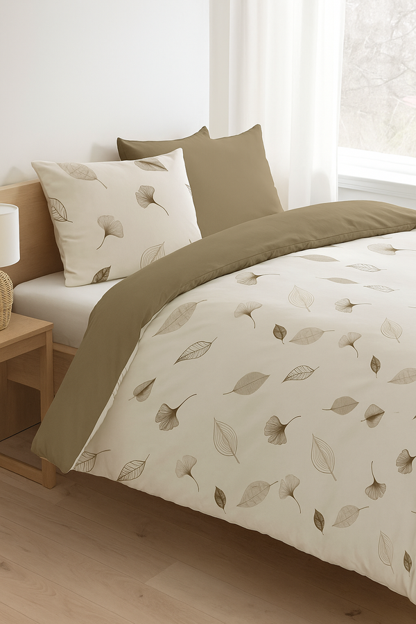 Good Morning dekbedovertrek Saar - Taupe - Katoen