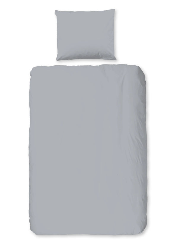 Good Morning dekbedovertrek Uni Zilver - Flanel