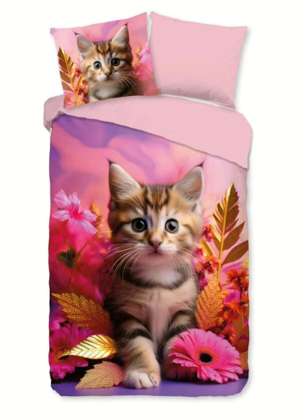 Good Morning kinderdekbedovertrek Kadi - roze - katoen - eenpersoons (140x220 + 60x70 cm)