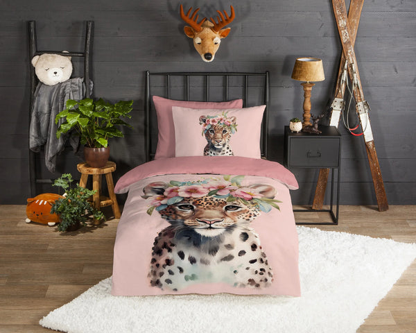 Good Morning kinderdekbedovertrek Kiran - flanel - eenpersoons (140x220 + 60x70 cm)
