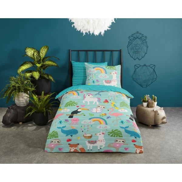 Good Morning kinderdekbedovertrek Ocean - katoen - eenpersoons (140x220 + 60x70 cm)